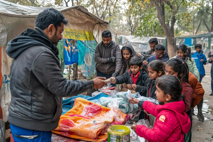Home helping poor old women children from charity fun flood affected starving people 1014754 22199